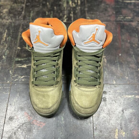 Nike Air Jordan 5 Retro "Olive" 2024 GS Sz 5.5Y OG RARE MJ Metallic (440888-308) - Picture 3 of 6
